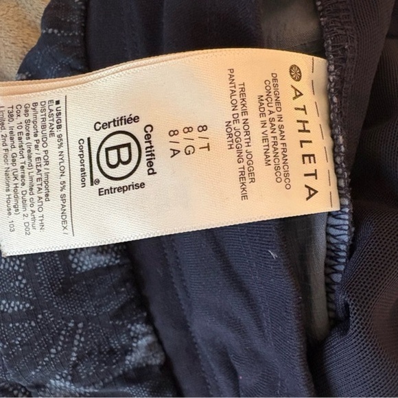Athleta Trekkie North Blue floral Joggers. Women’s Size 8 Tall. EUC - Picture 6 of 8